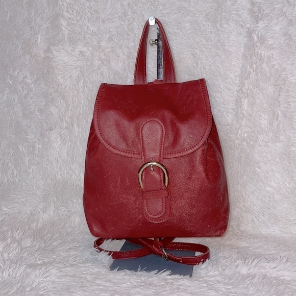 Coach Vintage Rare Red Convertible Backpack Crossbody Shoulder Bag Purse - Picture 3 of 17